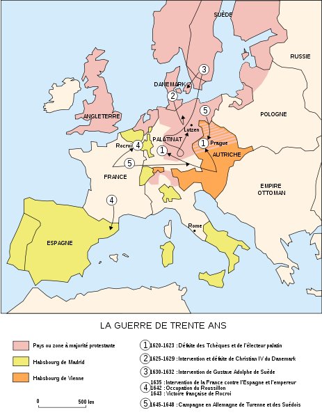 Map of the Thirty Years' War; Wikimedia Commons