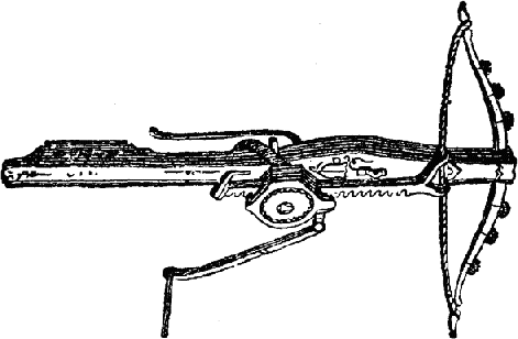 Crossbow with cranequin action; Wikimedia commons